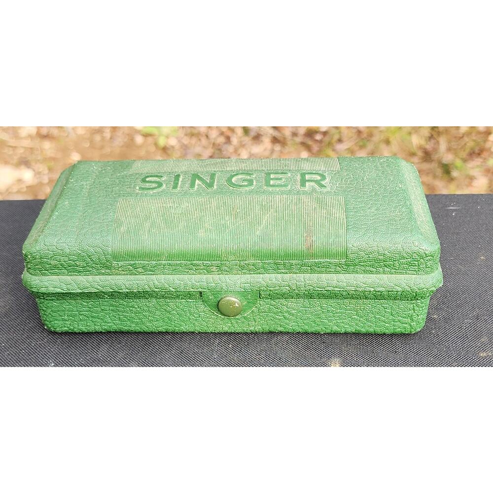 Vintage Singer sewing machine buttonholer with case